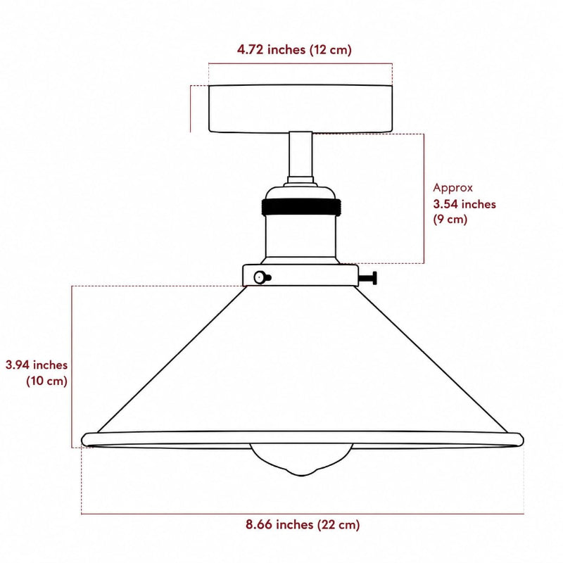 Deckenleuchte E27 flach Metall