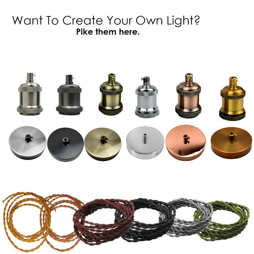 DIY Lampen-Set E27: Deckenrosette Fassung & Textilkabel ~2919