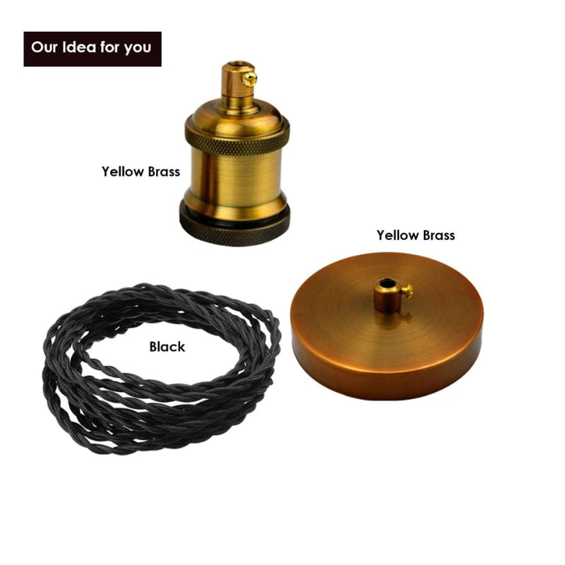 Deckenrosette Metall Lampenkabel Textil bunt