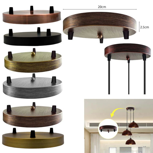 Deckenrosette Baldachin, Lampenhalterung, Metall, Ø 20cm ~2690