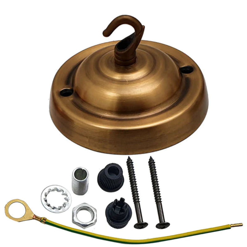 Deckenrosette mit Zugentlastung und Montagebügel