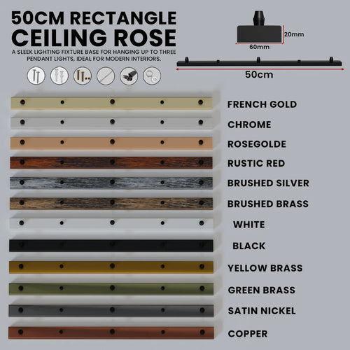 50cm Metallbaldachin-Deckenplatte mit 3 Löchern ~2693