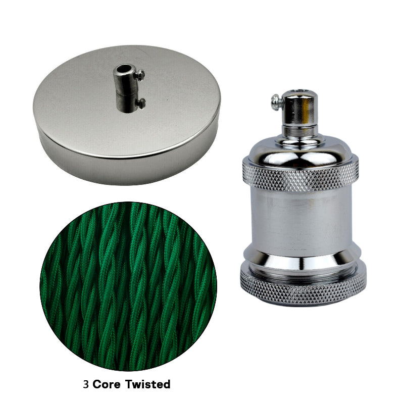 Dekorative Lampenfassung Chrom für Edison Birnen
