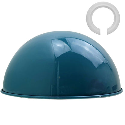 Cyan Blue Lampenschirm in Domp-Form Metal Vintage Keine Elektrische Pendelleuchte Schatten~2602