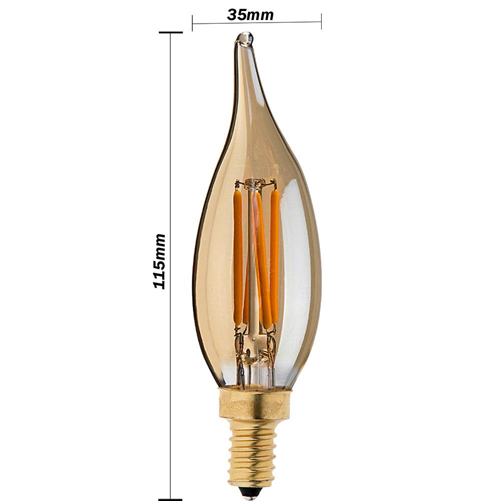 E14 LED 4W Vintage Flammen Kerzenglühbirne