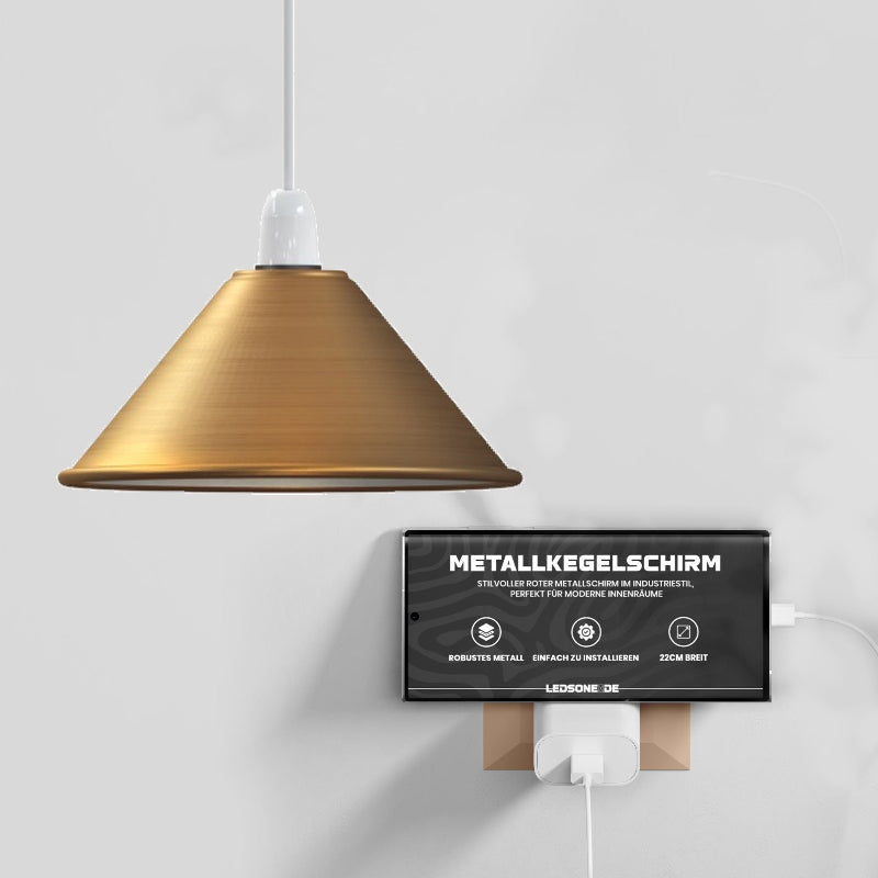 E27 Metallschirm flach