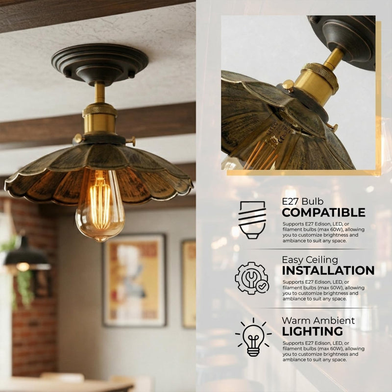 Vintage Deckenleuchte Semi Flush Mount