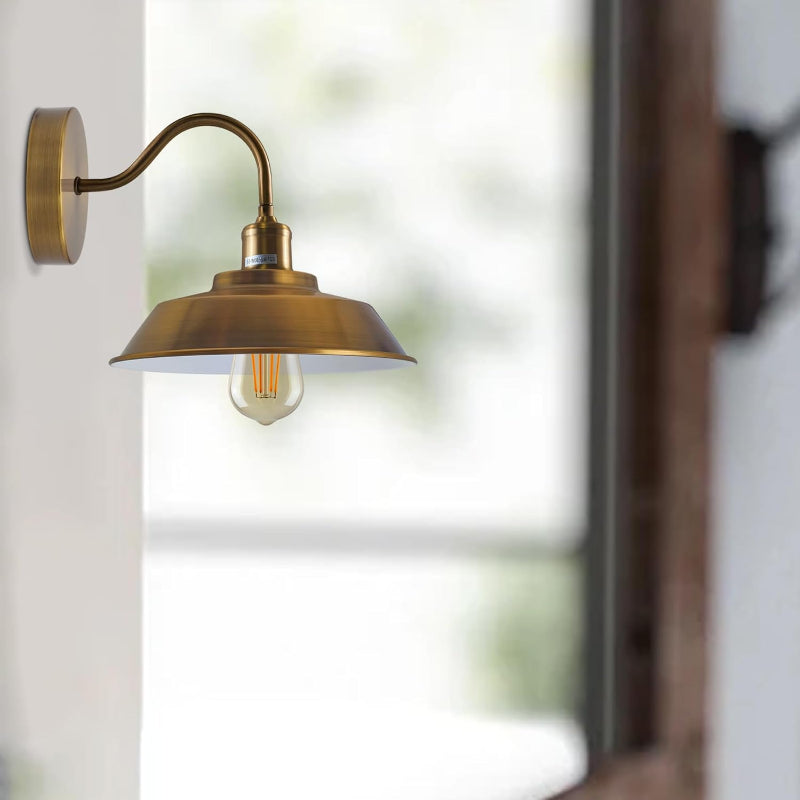 E27 Wandlampe aus Messing im Vintage Design für das Arbeitszimmer