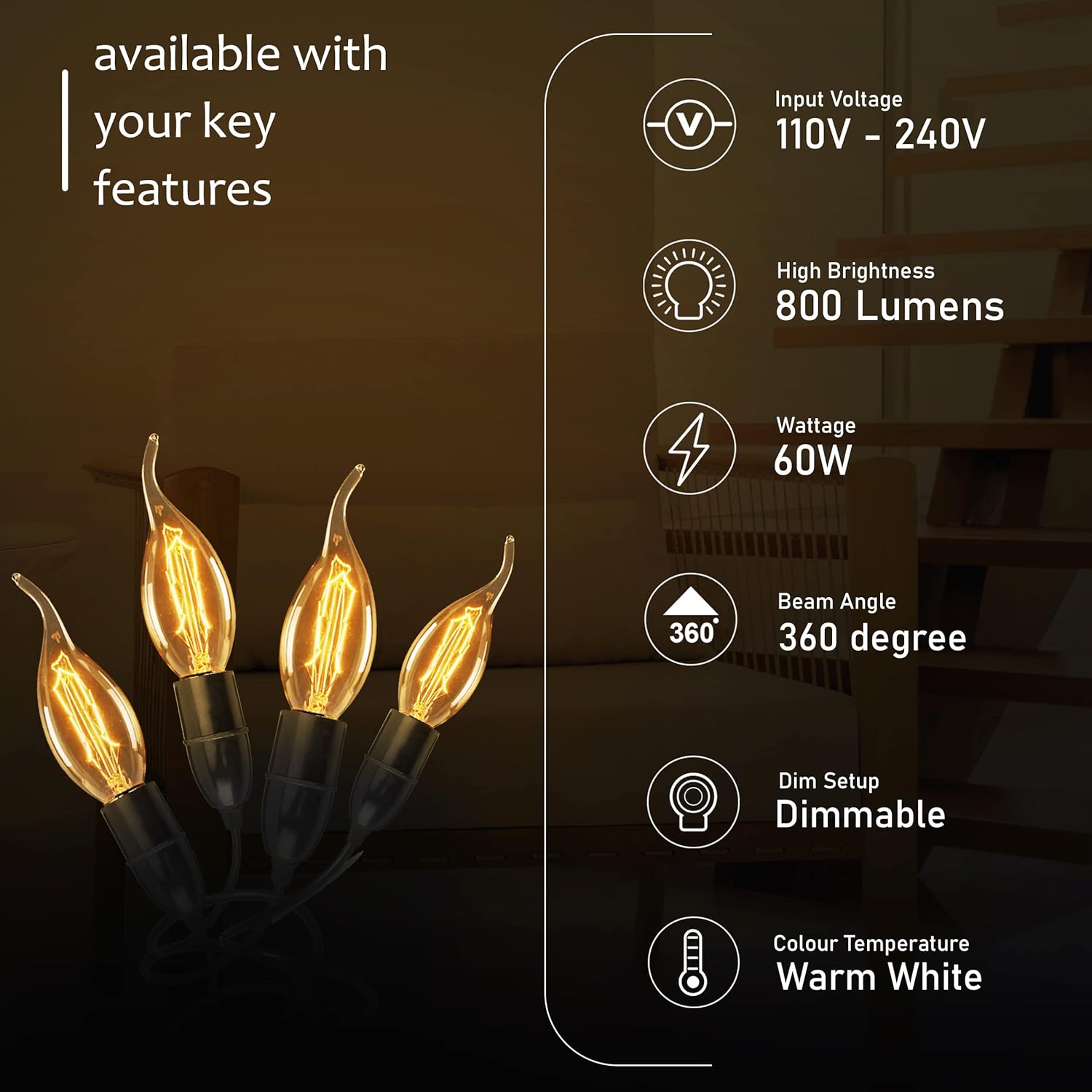 Edison Filament Kerzenbirne