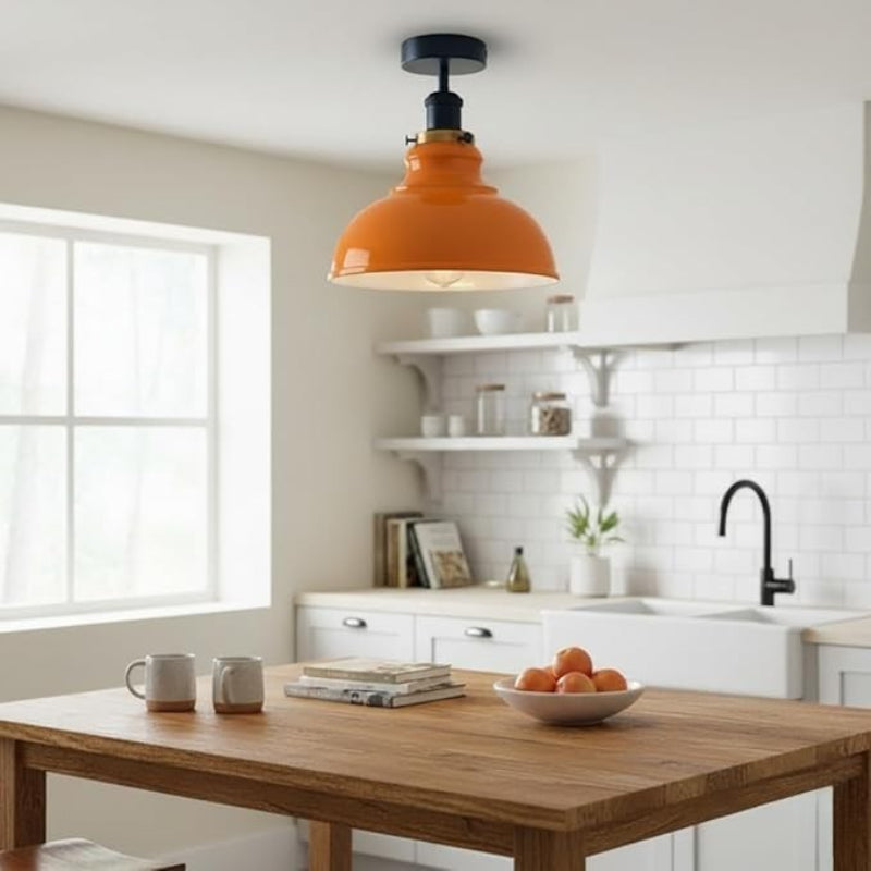 Fabrikleuchte Decke orange