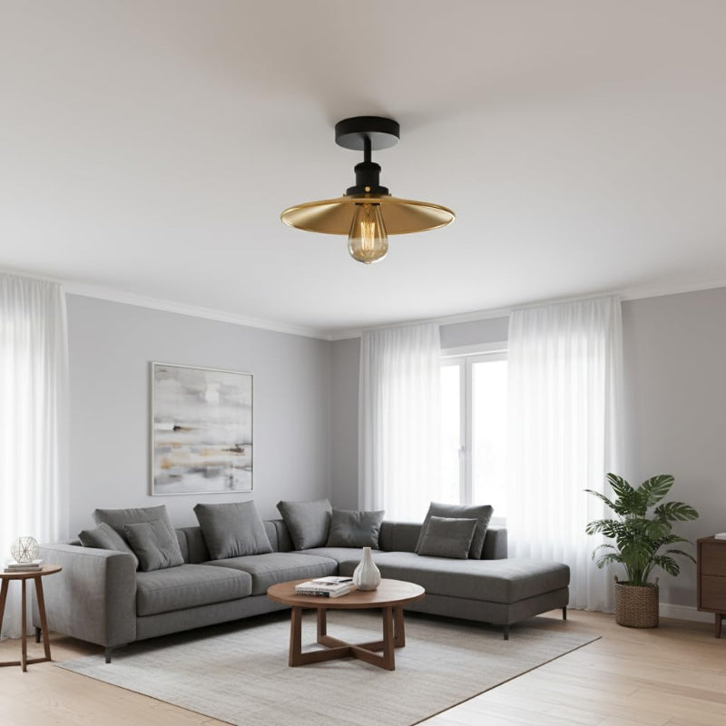 Flache Küchenlampe E27 Metall