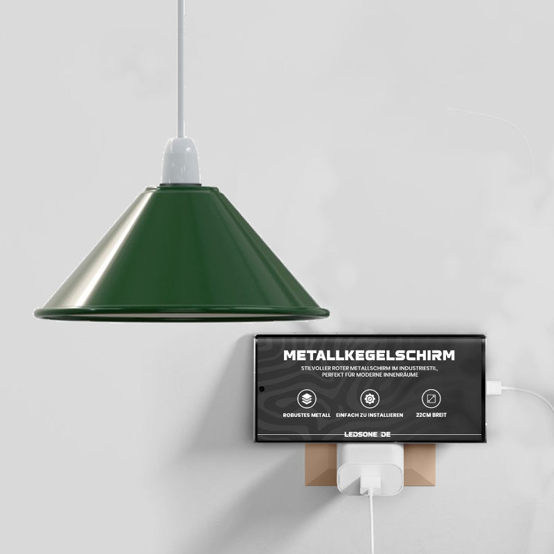 green Flacher Metall-Lampenschirm