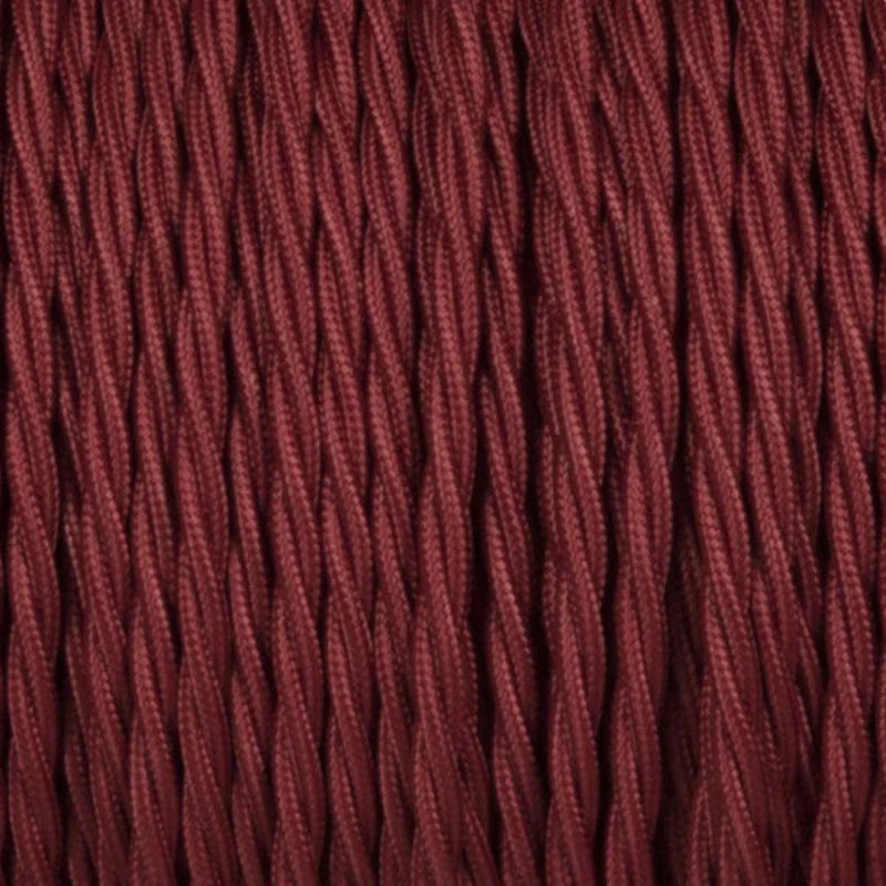 Flexibles Stromkabel burgunderrot textil ummantelt