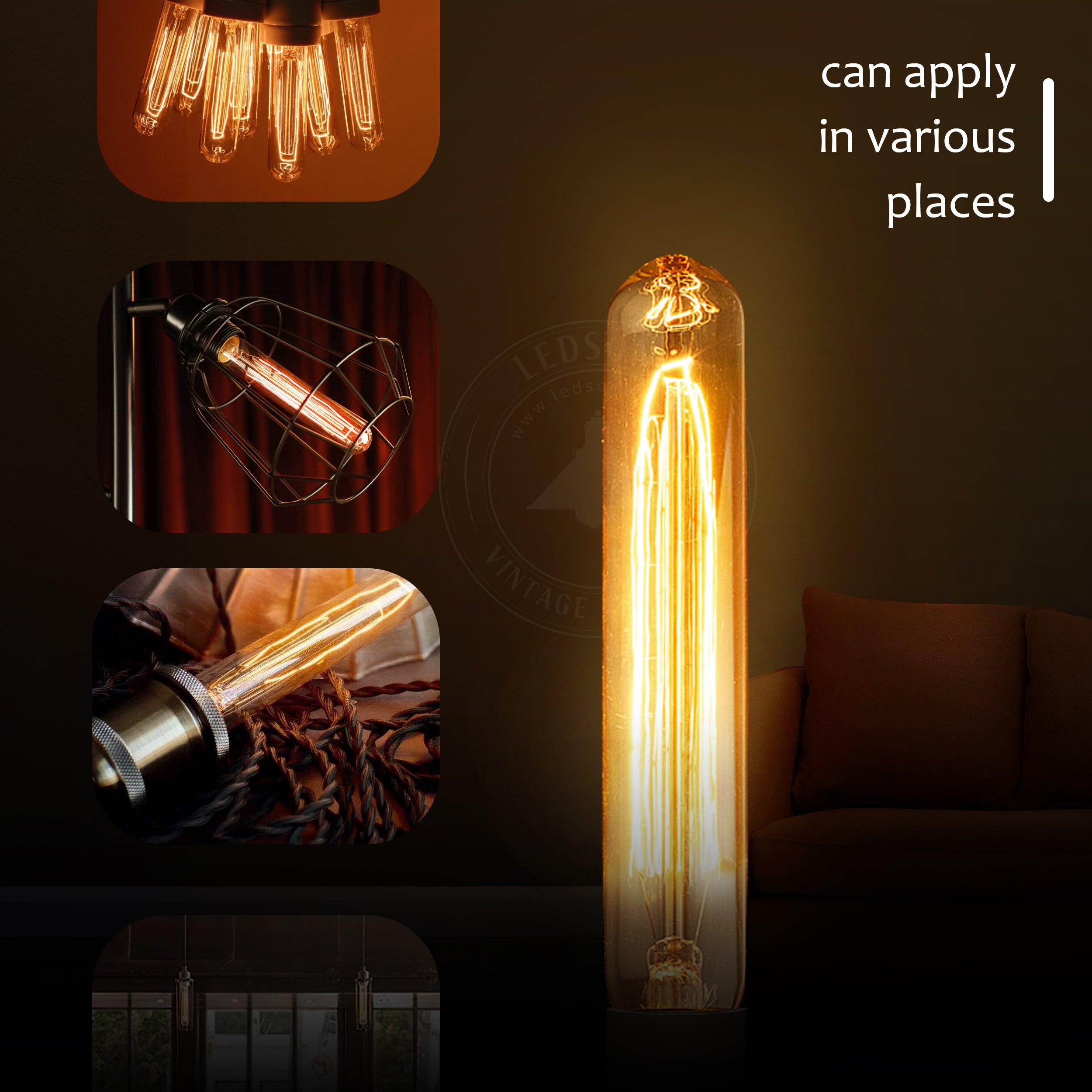 ESIP Edison Vintage LED Glühbirne A60 E27 – 4W, Warmweiß (2700K) – Retro Design Für Café, Bar & Zuhause