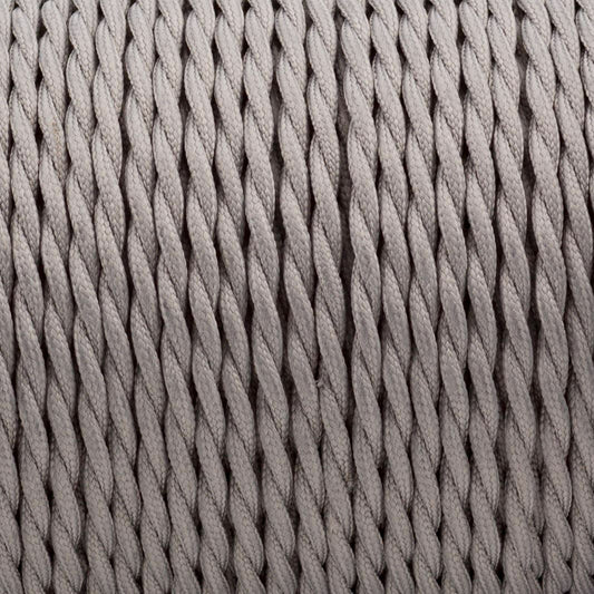 1m/5m/10m 3 adriges Grau Textilkabel elektrisches gedrehtes Kabel Stoffummantelung~2753