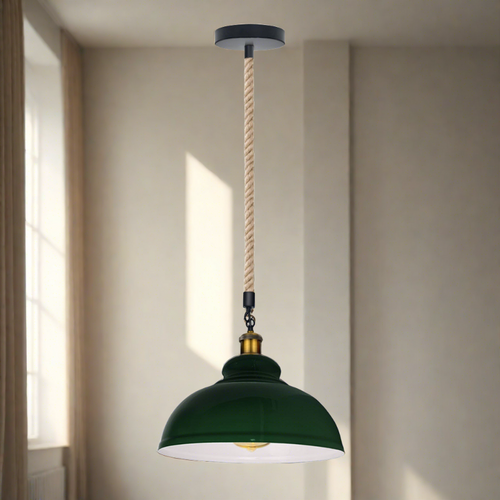Hanfseil Grun Pendelleuchte Hängelampe Kuppelschirm Ø 30cm~3036