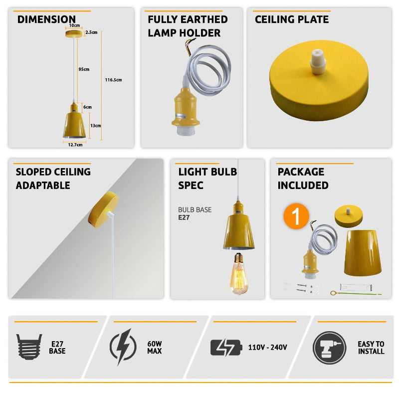 Hängelampe E27 farbig