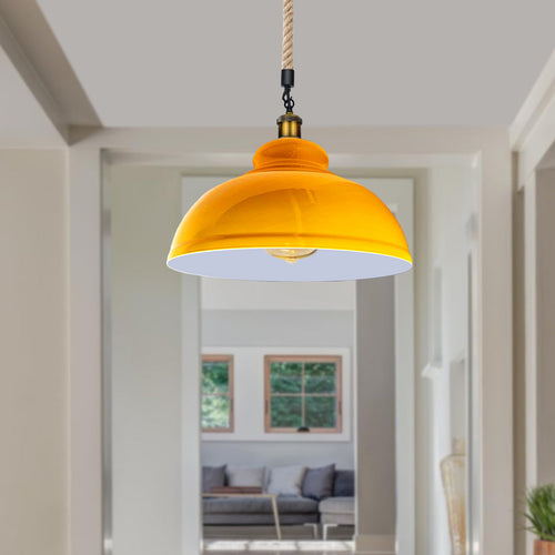 Lampada a sospensione industriale in corda di canapa con lampada da soffitto E27 ~ 3037