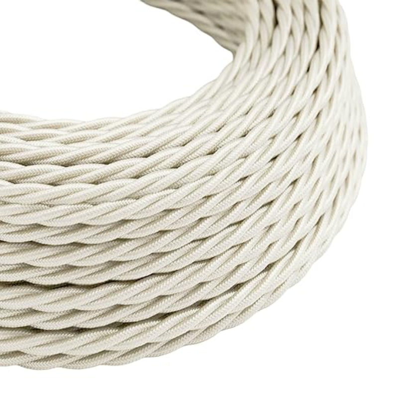 Hochwertige italienische 2-adrig Vintage-Flexkabel in Elfenbein Farbe 