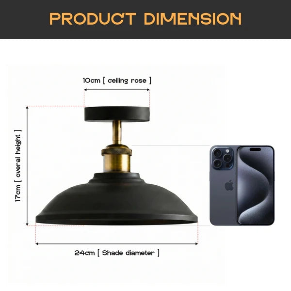 Abmessungen der Deckenleuchte