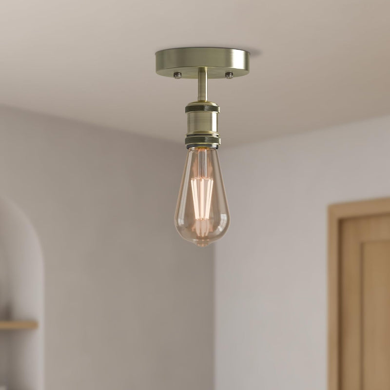 Industrie Deckenlampe Messing