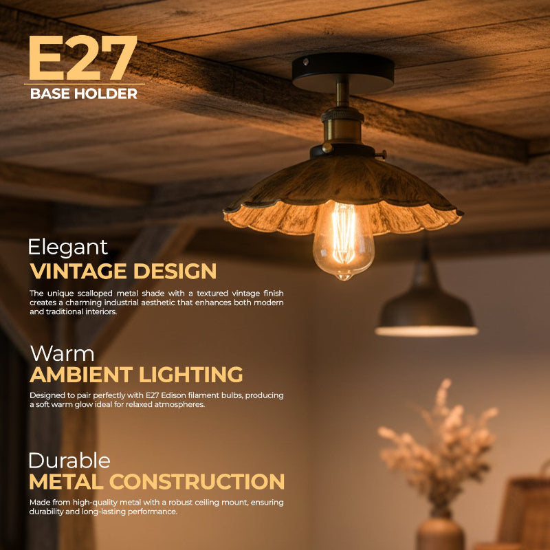 Industrie Deckenlampe Silber