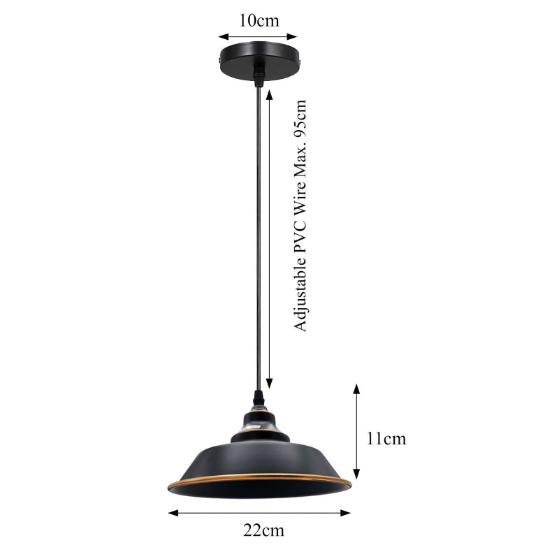 Industriedesign Lampe schwarz gold