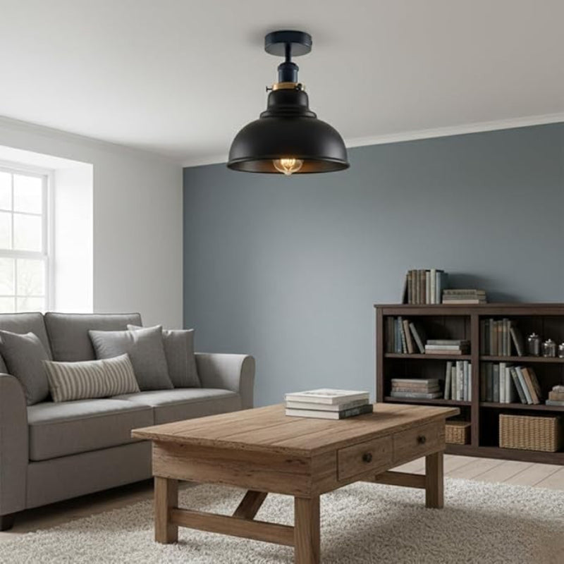 Industrielle Deckenlampe flach