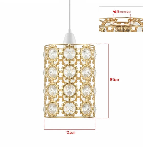  Kristallschirm Pendelleuchte gold