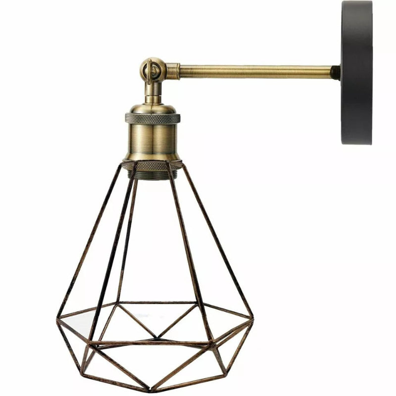 Kupferkäfig grün Messing Halter Wandlampe 