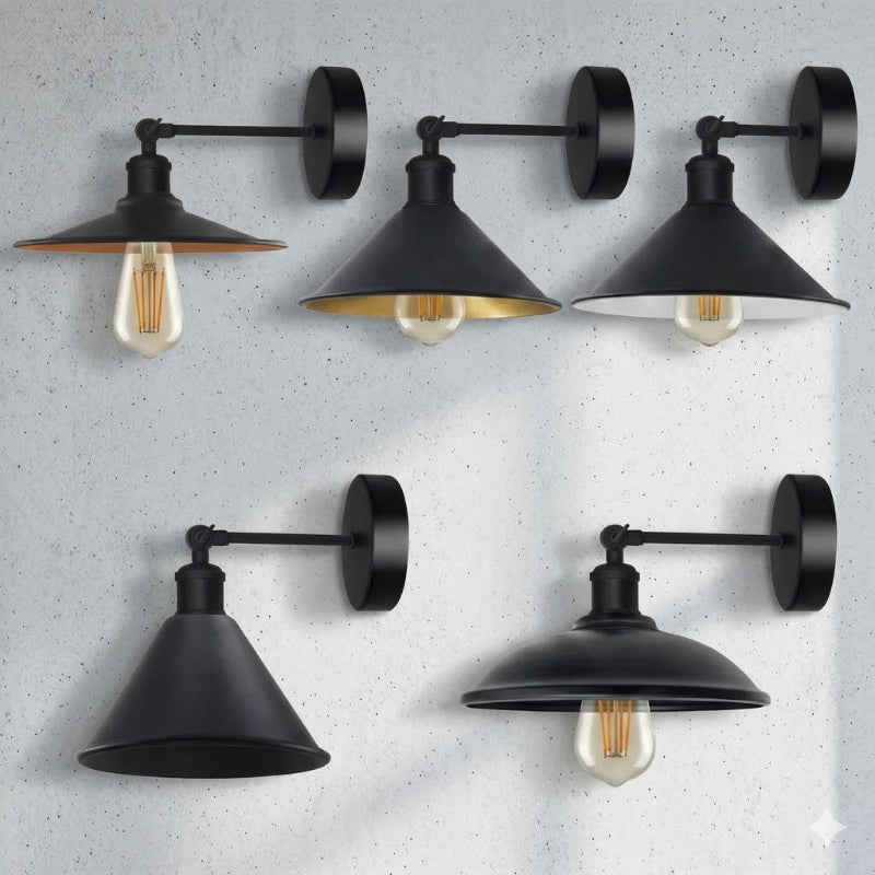 LEDSONE Vintage Wandlampe Schwarz