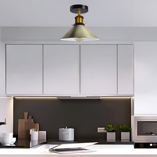 Plafoniera LED in metallo, attacco E27, paralume Ø 22cm~2980