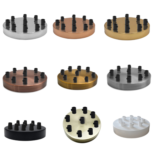 Vintage lampebaldakin 9 fatninger kobberbaldakin ~ 2689