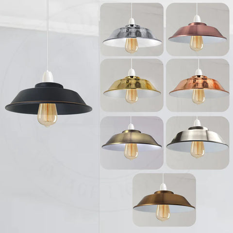 Lampada a sospensione industriale con paralumi da soffitto retrò ~1400