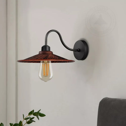 Retro Rustikales Rot Lampenschirm für Wandleuchten ~ 2866