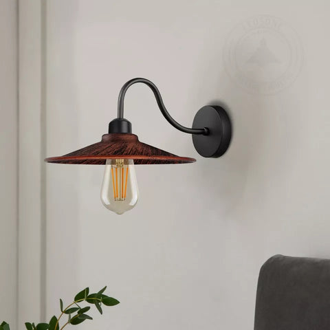 Paralume rustico rosso retrò per applique ~ 2866