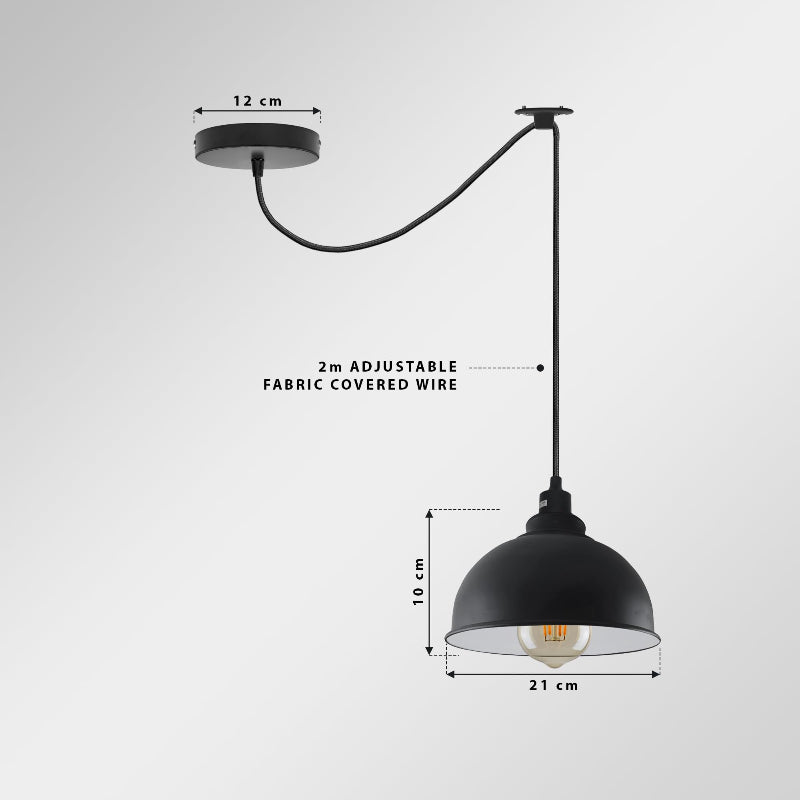 Loft Hängeleuchte mattschwarz 2m Kabel