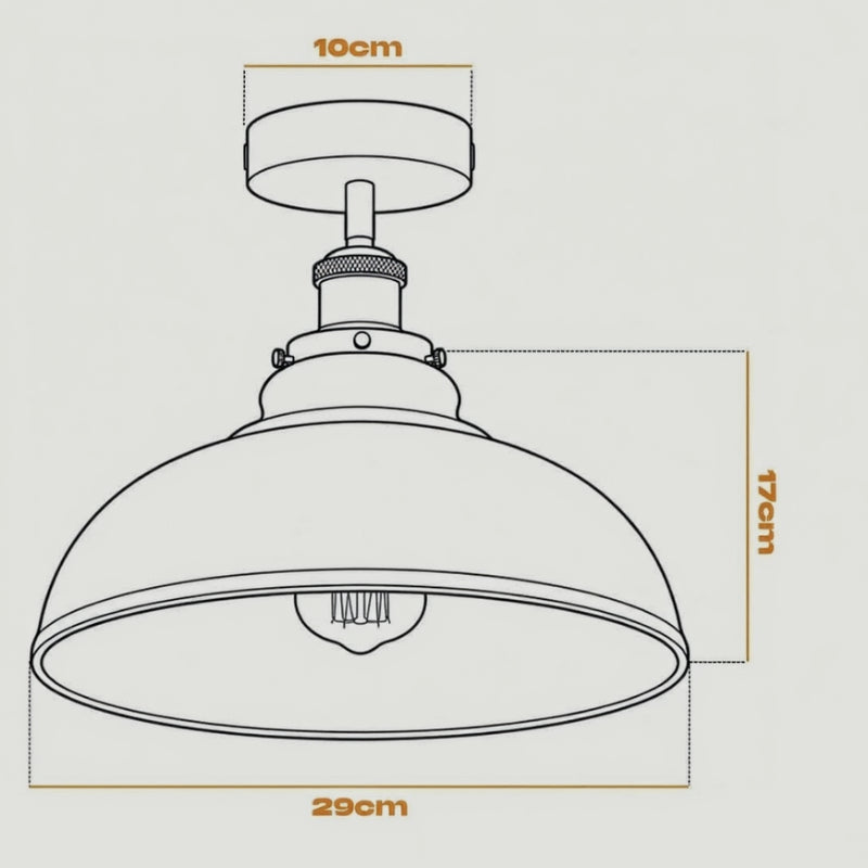 Metall Semi Flush Deckenleuchte E27