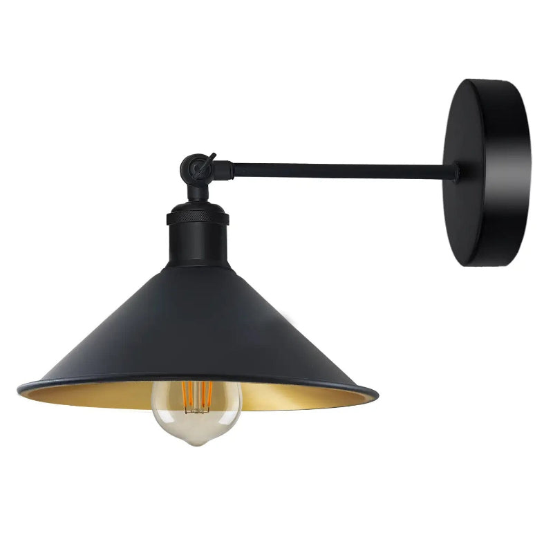 Wandleuchte Metall schwarz Wandlampe E27 Industrial