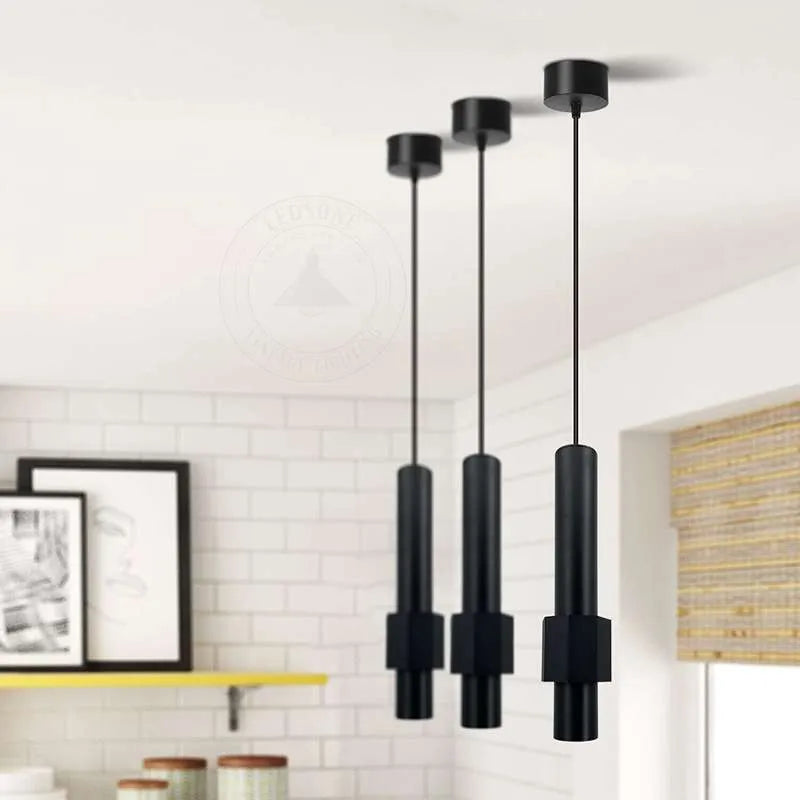 Moderne Pendelleuchte Schwarz Gold verstellbar