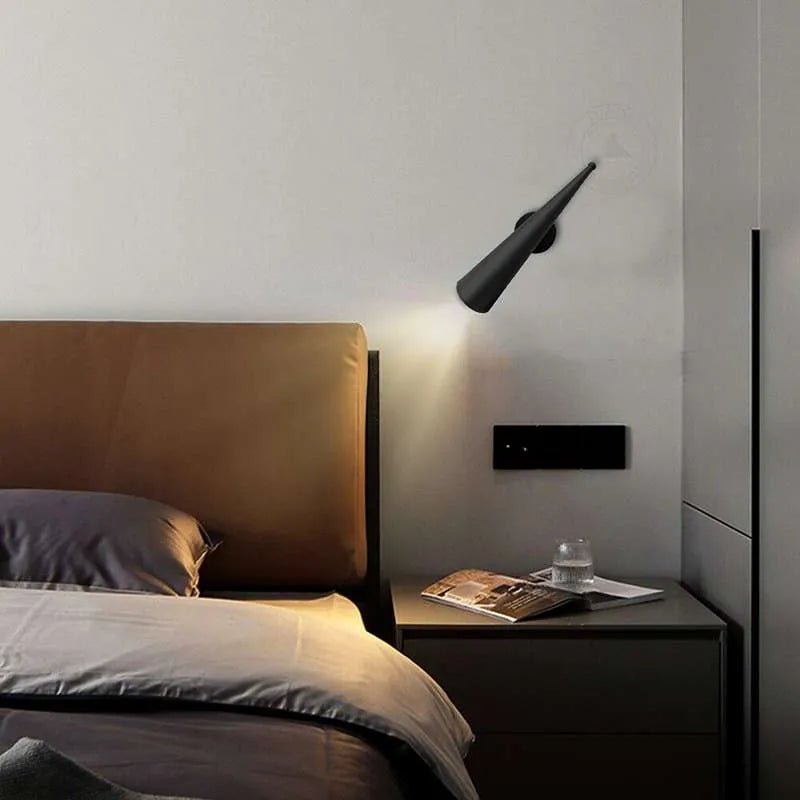 Moderne schwarze Wandleuchte mit GU10 Fassung für Schlafzimmer