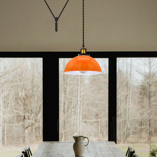 Lampada a sospensione arancione Ø 21 cm per sala da pranzo~3066