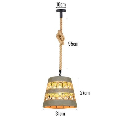 hanfseil pendelleuchte  seil lampenschirm modernes seil käfig licht schirm~1697