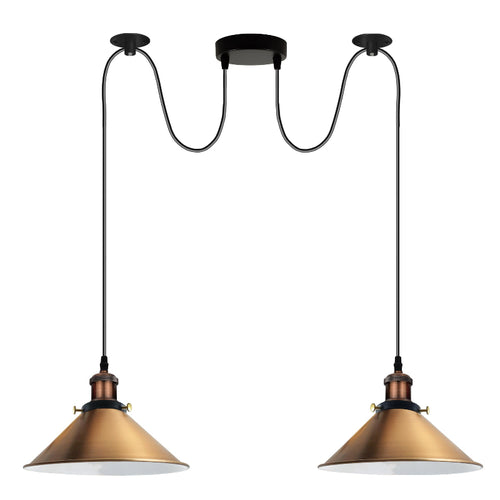 Lampada da soffitto a 2 luci | Lampada a sospensione moderna | E27 | Paralume Ø 22 cm ~ 2237