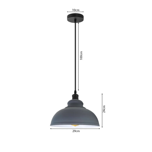 Pendelleuchte grau Ø 29cm Hangelampen E27 Fassung
