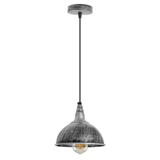 Pendelleuchte im Industrie-Design mit Metallschirm