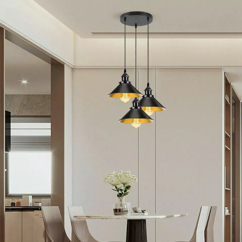 Pendelleuchte in Schwarz und Gold