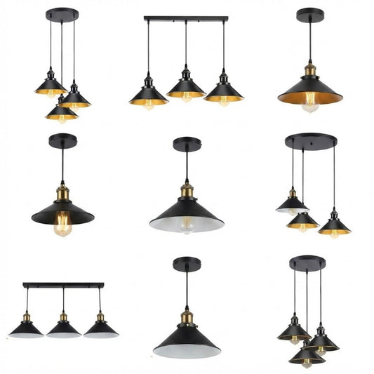 Pendelleuchte schwarz gold modern