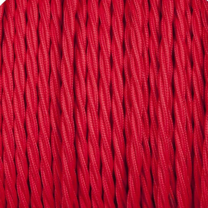 1m/5m/10m Stromkabel, Textilkabel 2 Adrig Lampenkabel Stoffkabel 0.75mm², Rund, Rot~1168