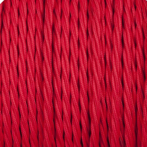 Rotes Kabel 2-adrig Verdreht Textilkabel stromkabel~1168